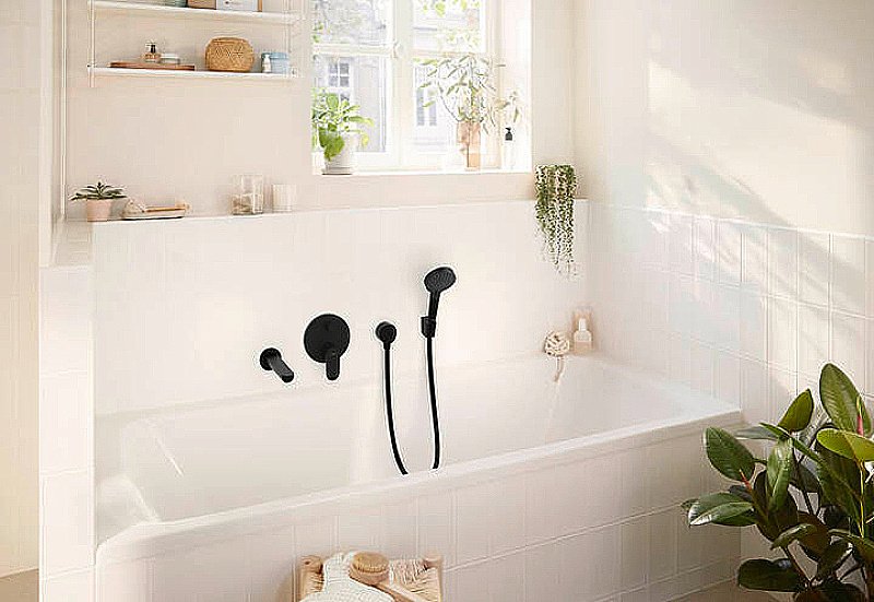 Смеситель для душа Hansgrohe Rebris S 72466670 черный матовый купить в интернет-магазине сантехники Sanbest