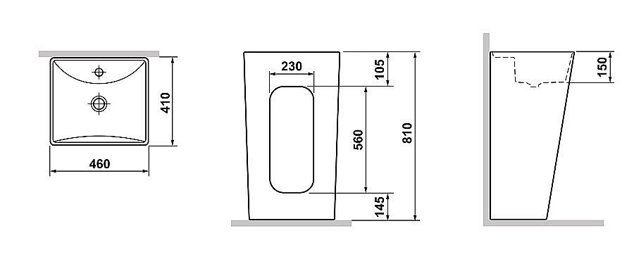 Раковина напольная Laguraty 216B белая купить в интернет-магазине Sanbest