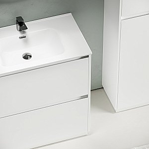 Тумба с раковиной Sancos Libra Floor 80 LB80FW белая для ванной в интернет-магазине Sanbest