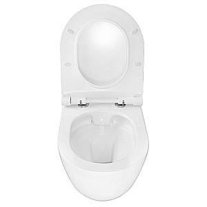 Унитаз подвесной Azario Geno AZ-2196-D белый, безободковый, с крышкой микролифт купить в интернет-магазине Sanbest