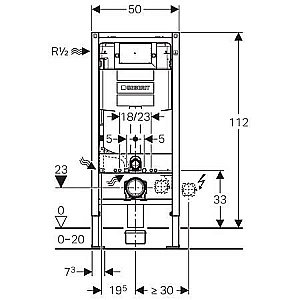 Система инсталляции для унитаза Geberit Duofix Omega 111.060.00.1 купить в интернет-магазине сантехники Sanbest