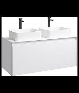 Тумба с раковиной Aqwella Mobi 120 белая для ванной в интернет-магазине Sanbest