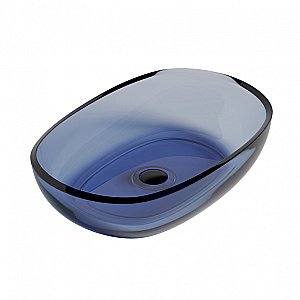 Раковина накладная прозрачная ABBER Kristall AT2805Saphir синяя купить в интернет-магазине Sanbest