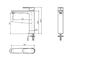 Смеситель для раковины Aquatek Ника AQ1804BG 190 золото шлифованное, без донного клапана купить в интернет-магазине сантехники Sanbest