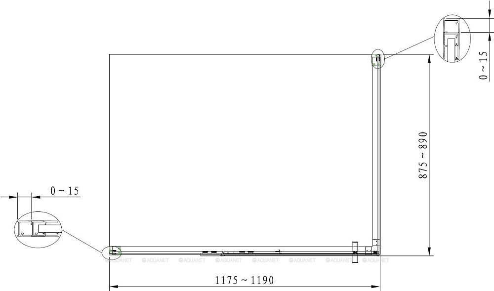 Душевой угол Aquanet Ideal AE-AXC92MB-S-C 120x90 купить в интернет-магазине Sanbest