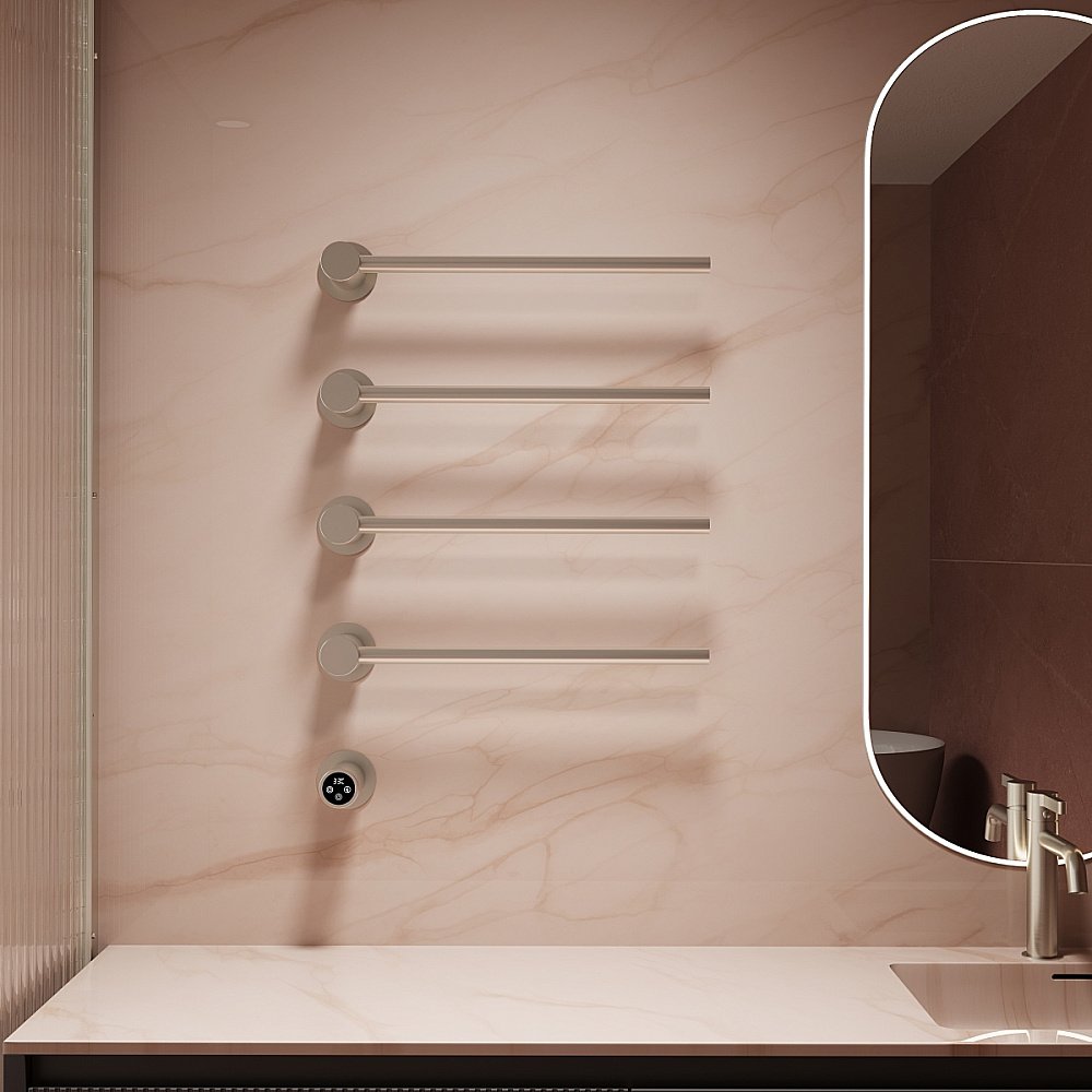 Полотенцесушитель электрический Vincea VTD-2H1BN брашированный никель, таймер купить в интернет-магазине сантехники Sanbest