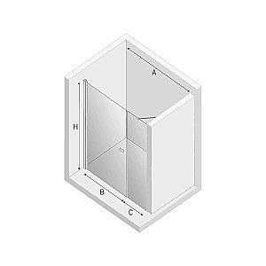 Душевая дверь NEW TRENDY NEW SOLEO PLUS D-0140A/D-0094B 110 стекло прозрачное/профиль хром купить в интернет-магазине Sanbest