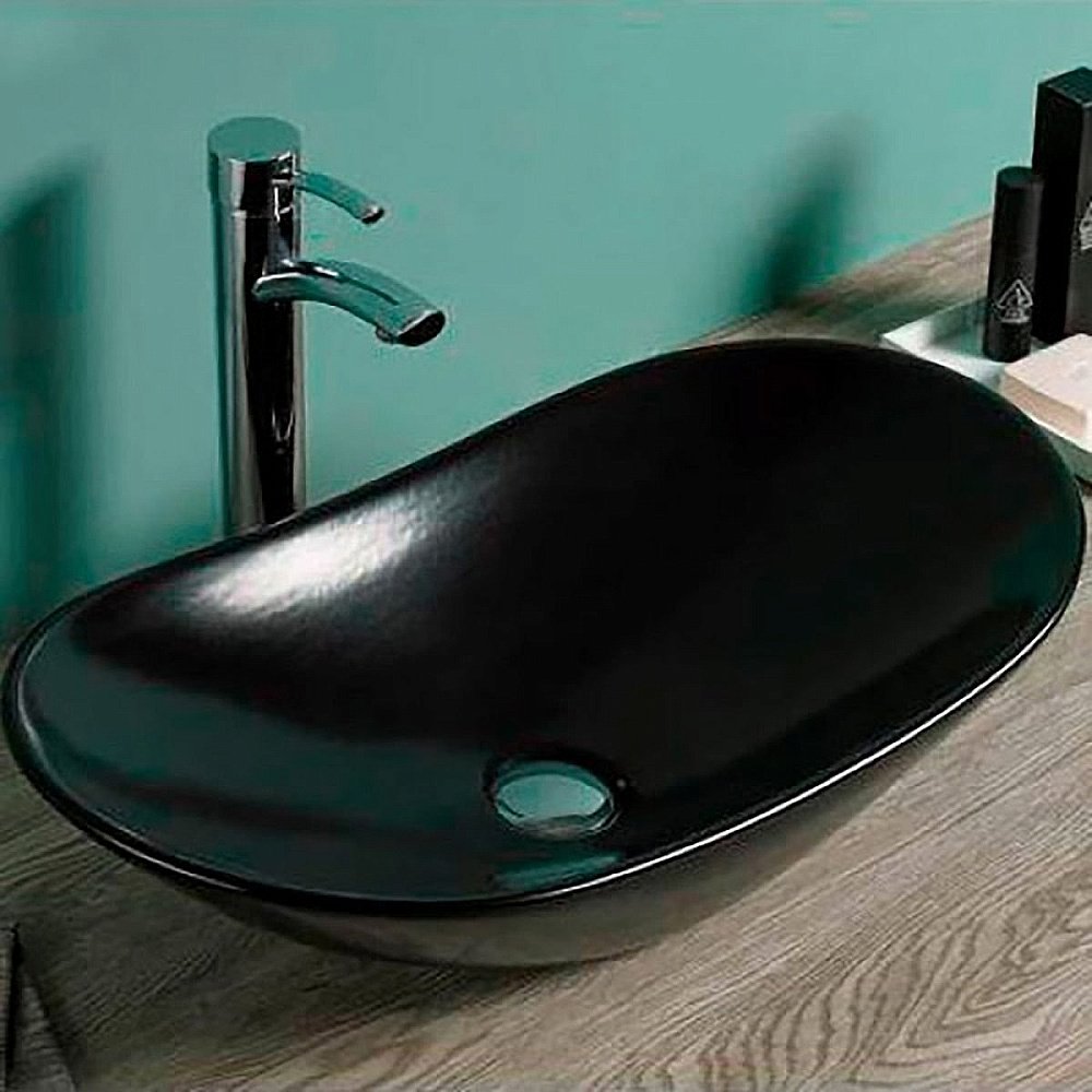 Раковина накладная Ceramalux NC 61,5 7811АМВ черная матовая купить в интернет-магазине Sanbest