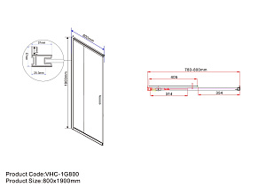 Душевой уголок Vincea Garda 120x80 стекло прозрачное/профиль черный купить в интернет-магазине Sanbest