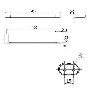 Полотенцедержатель Inda Indissima A8818BCR хром купить в интернет-магазине сантехники Sanbest