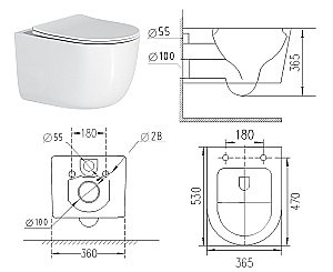 Унитаз подвесной Art&Max NAPOLI AM100CHRV/SC белый, с сиденьем микролифт, безободковый купить в интернет-магазине Sanbest