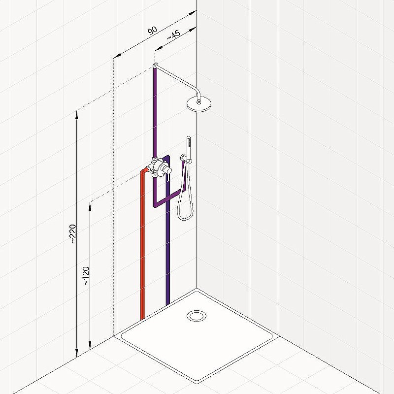 Душевая система Kludi Bozz 38736N076 золото брашированное купить в интернет-магазине сантехники Sanbest