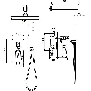 Душевая система Boheme Venturo 374-SGM сталь глянец купить в интернет-магазине сантехники Sanbest