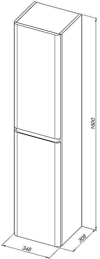Пенал Aquanet Эмбер 330472 35 черный матовый для ванной в интернет-магазине сантехники Sanbest