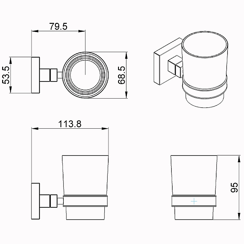 Стакан для зубных щеток Azario RINA AZ-87006 хром купить в интернет-магазине сантехники Sanbest