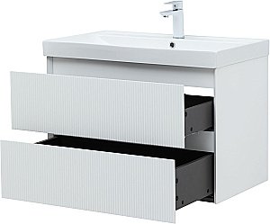 Тумба с раковиной Aquanet Альтера 337156 80 белый матовый для ванной в интернет-магазине Sanbest