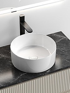 Тумба с раковиной Sancos SNOB T 80 со столешницей, бежевая матовая для ванной в интернет-магазине Sanbest