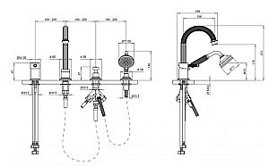 Смеситель для ванны Cezares APHRODITE-BVDM-01-Bi хром/ручка белая купить в интернет-магазине сантехники Sanbest