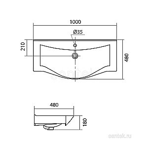 Раковина мебельная Santek Беверли 100 1.WH30.2.502 белая купить в интернет-магазине Sanbest
