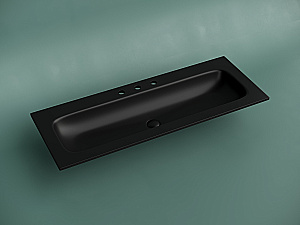 Тумба с раковиной Sancos Velta 120 VL120WG+CN7024MB теплый серый матовая/раковина черная матовая, 3 отверстия для ванной в интернет-магазине Sanbest