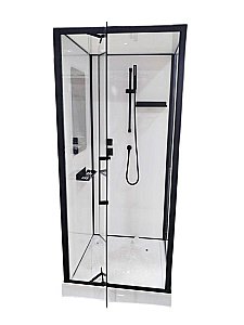 Душевая кабина Esbano EST-RASPA-90 90х90 стекло прозрачное/профиль черный купить в интернет-магазине Sanbest