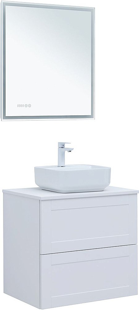 Тумба с раковиной Aquanet Терра 70 белая матовая для ванной в интернет-магазине Sanbest