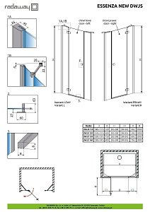 Душевая дверь Radaway Essenza New DWJS 130 купить в интернет-магазине Sanbest