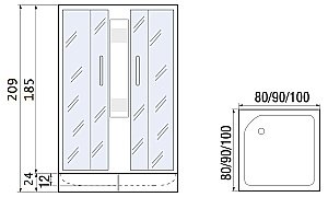 Душевой уголок без поддона River Morava XL 100/24 MT купить в интернет-магазине Sanbest