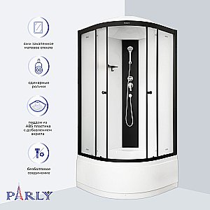 Душевая кабина Parly BETT B921 90х90 профиль черный матовый/стекло матовое купить в интернет-магазине Sanbest