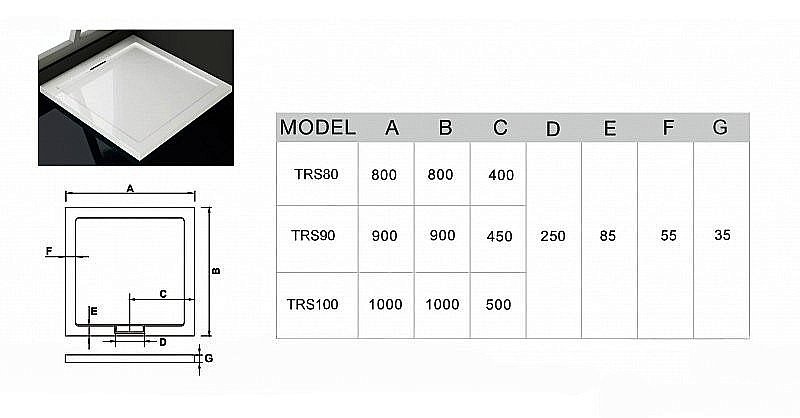 Душевой поддон WeltWasser WW TR TRS90 90х90 белый купить в интернет-магазине Sanbest