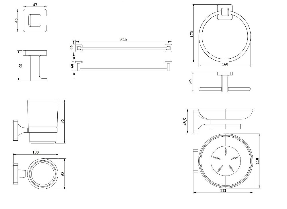 Набор аксессуаров Boch Mann CR-F19B купить в интернет-магазине сантехники Sanbest