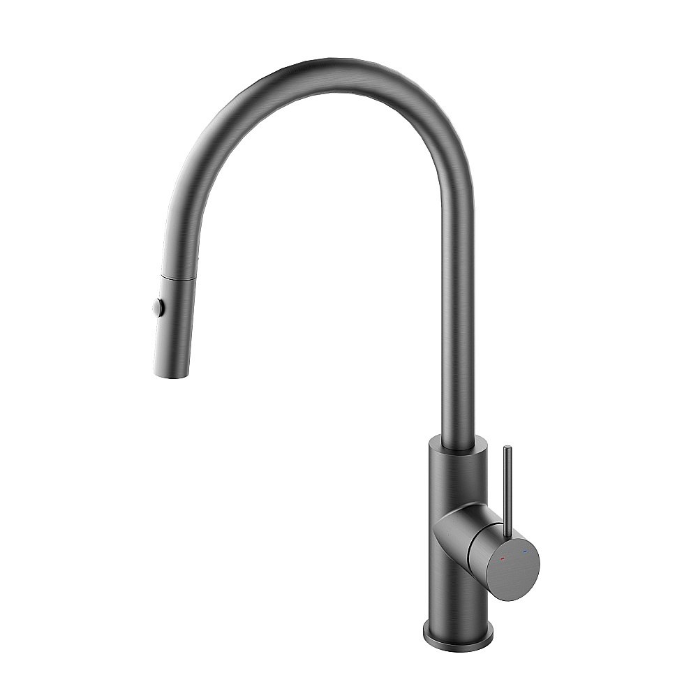 Смеситель для кухни Vincea City VKF-2C1GM вороненая сталь купить в интернет-магазине сантехники Sanbest