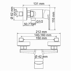 Смеситель для душа WasserKRAFT Dill 6102 купить в интернет-магазине сантехники Sanbest