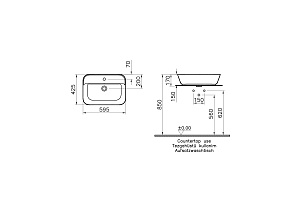 Раковина накладная Vitra GEO 7426B003-0001 купить в интернет-магазине Sanbest