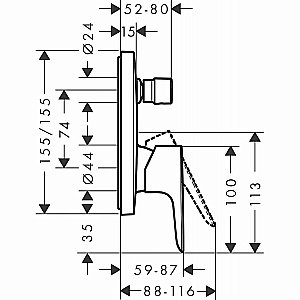 Смеситель для душа Hansgrohe Talis E 71745340 черный хром купить в интернет-магазине сантехники Sanbest