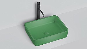 Раковина накладная Salini GLORIA 09 1102209MF 47,5 из искусственного камня S-Stone, матовая, цвет по RAL полностью купить в интернет-магазине Sanbest