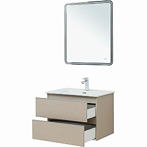 Тумба с раковиной Aquanet Вега 70 329584 бежевая для ванной в интернет-магазине Sanbest