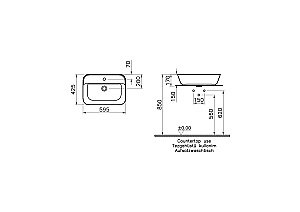 Раковина накладная Vitra Geo 60 7426B003-0001 белая купить в интернет-магазине Sanbest
