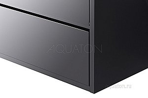 Тумба с раковиной Акватон Римини 60 черная глянцевая для ванной в интернет-магазине Sanbest