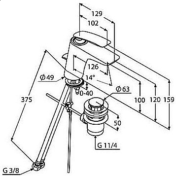 Смеситель для раковины Kludi Balance 520238775 черный купить в интернет-магазине сантехники Sanbest