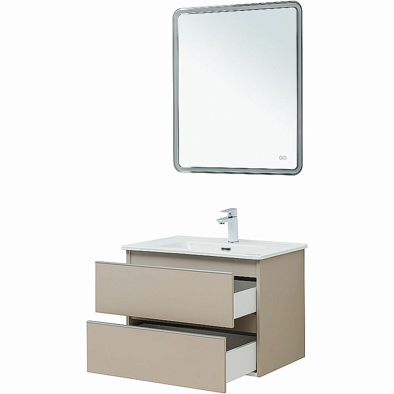 Тумба с раковиной Aquanet Вега 70 329584 бежевая для ванной в интернет-магазине Sanbest
