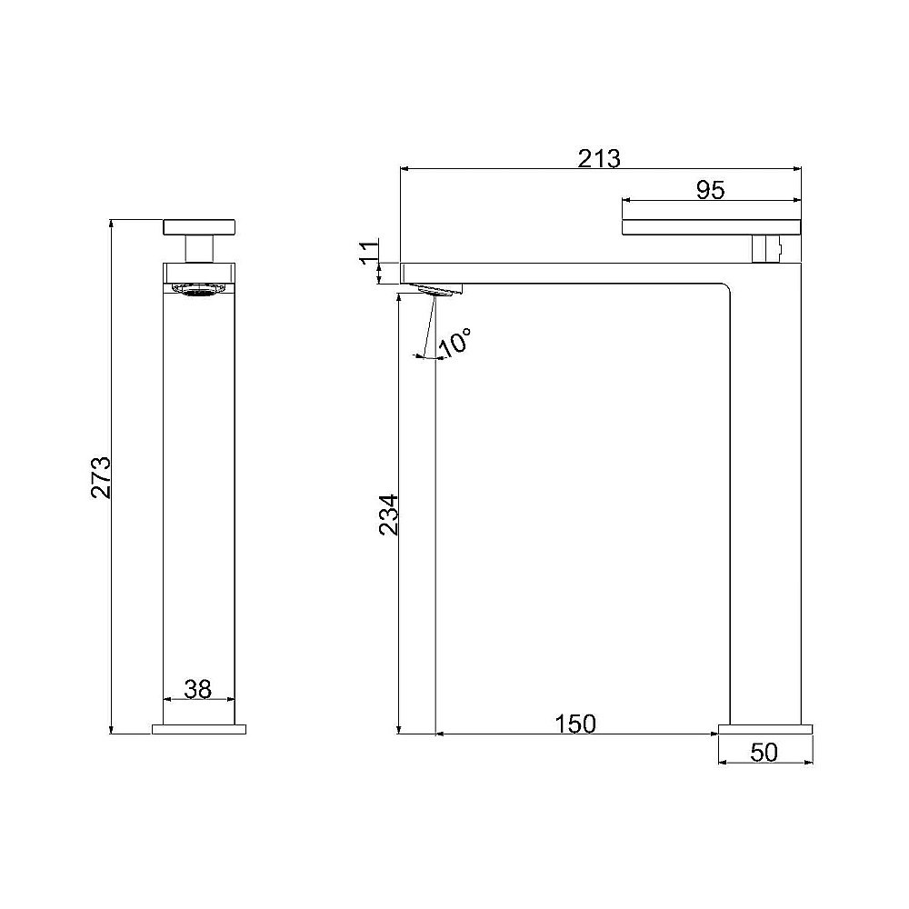 Смеситель для раковины Vincea Dice VBF-2DS2MB черный матовый купить в интернет-магазине сантехники Sanbest