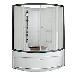 Душевой бокс Радомир Даниэла 140х140 без крыши, стекло матовое/профиль черный купить в интернет-магазине Sanbest