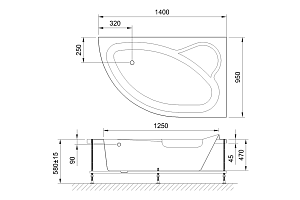 Акриловая ванна Royalbath ALPINE 140х95 купить в интернет-магазине Sanbest