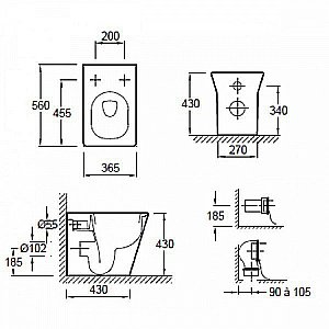 Унитаз приставной Jacob Delafon REVE E4813-00 с крышкой микролифт купить в интернет-магазине Sanbest