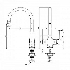 Смеситель для кухни Lemark Ursus LM7261BL Черный купить в интернет-магазине сантехники Sanbest