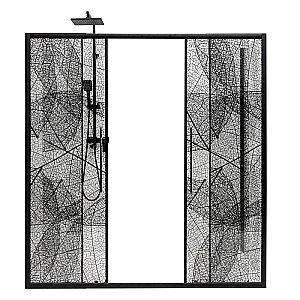 Душевая дверь DTO FB2 190-210 98865 с рисунком/профиль черный купить в интернет-магазине Sanbest