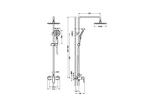 Душевая система Aquatek Бетта AQ2160MB черная матовая купить в интернет-магазине сантехники Sanbest