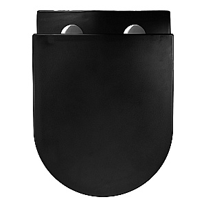 Унитаз подвесной Azario Grado AZ-0046-UQ3-MB черный матовый, безободковый, с крышкой микролифт, слив торнадо купить в интернет-магазине Sanbest