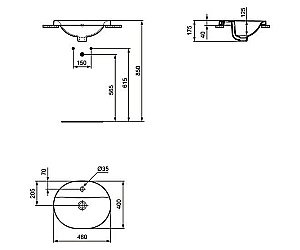 Раковина врезная сверху столешницы Ideal Standard Connect 48 E503801 белая купить в интернет-магазине Sanbest